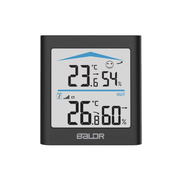 Цифровой термогигрометр с внешним датчиком BALDR B0135T2H2 BLACK 